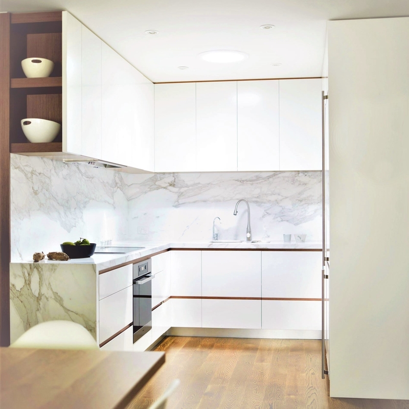 O profissional novo projeta armários de cozinha modernos feito-à-medida o fabricante branco das portas de armário da cozinha da melamina