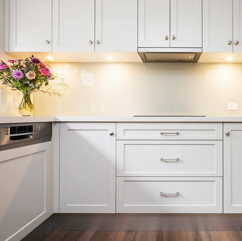 MDF branco em forma de u do núcleo de Shaker Lacquer Kitchen Cabinets 18mm HMR