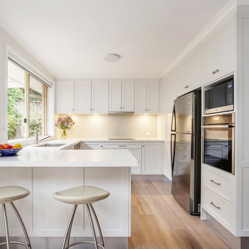 MDF branco em forma de u do núcleo de Shaker Lacquer Kitchen Cabinets 18mm HMR