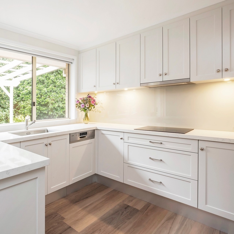 MDF branco em forma de u do núcleo de Shaker Lacquer Kitchen Cabinets 18mm HMR