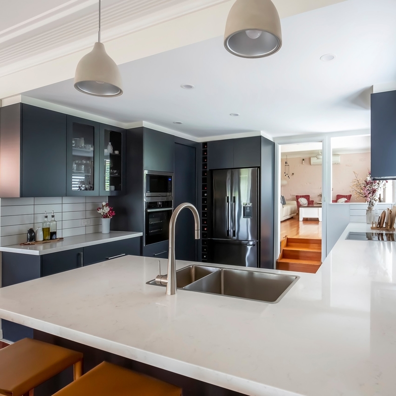 Armários modernos da cozinha completa do PVC de Matte Black Color para o armário de cozinha da mobília da cozinha