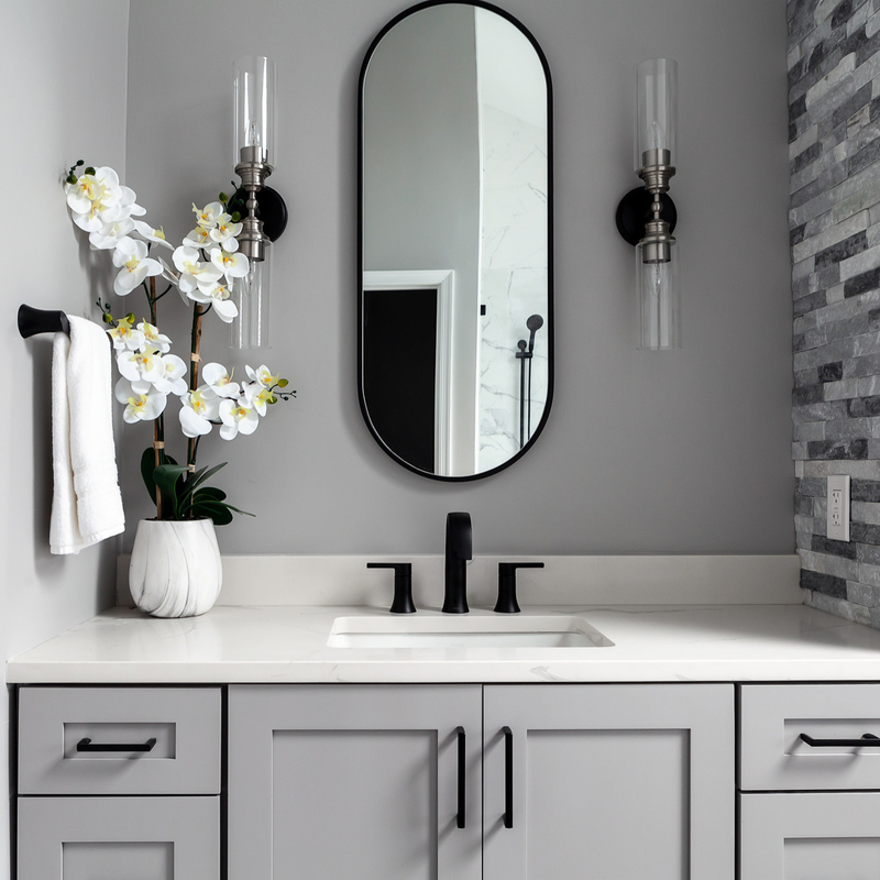 Unidades neutras luxuosas de Grey Shaker Style Lacquer Bathroom Vanity combinados com 2 portas 6 gavetas