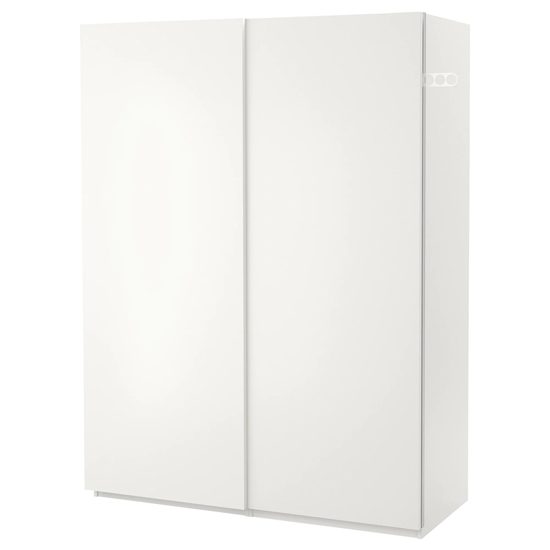 Matte White Cream Flat Panel enverniza o armazenamento do quarto de pano do armário do vestuário da porta deslizante