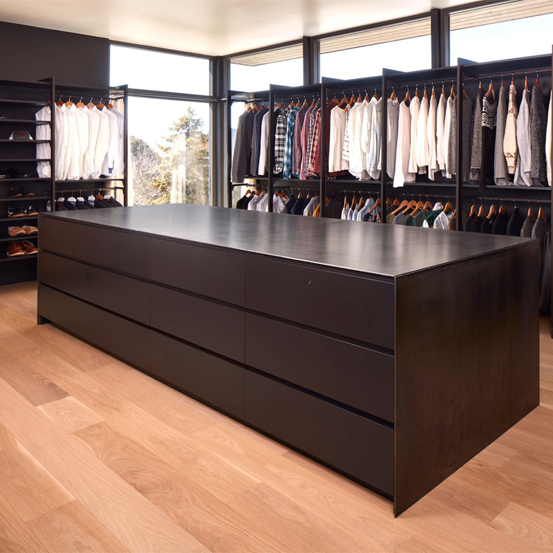 A multi cor luxuosa moderna U dá forma à caminhada do armário no organizador Customized Melamine Bedroom