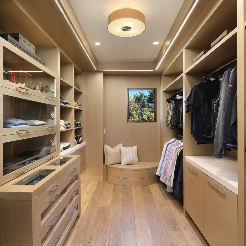 Porta de vidro bege de Grey Melamine Walk In Closet da casa moderna para o vestuário