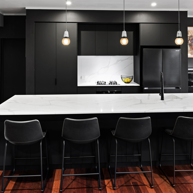 Apronte para montar-me dão forma a armários de cozinha de madeira pretos modernos da mobília modular do armário de cozinha da laca com ilha