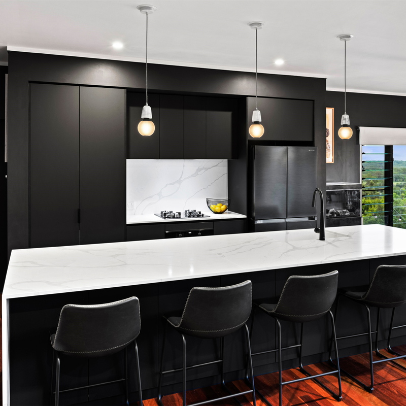 Apronte para montar-me dão forma a armários de cozinha de madeira pretos modernos da mobília modular do armário de cozinha da laca com ilha