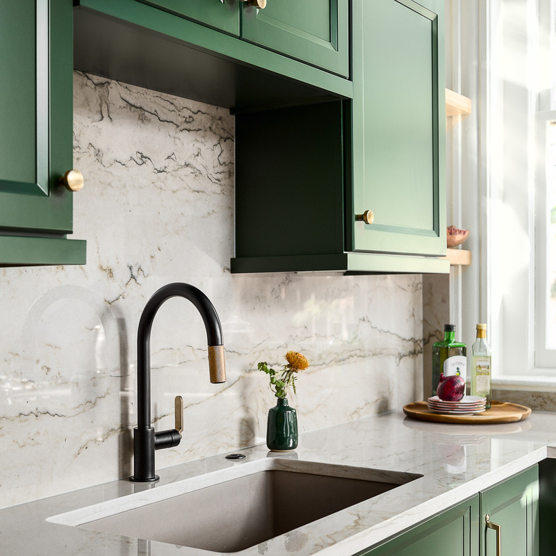 O armário de cozinha americano do estilo country projeta a cozinha verde verde da fabricação da fábrica do revestimento da laca dos armários de cozinha