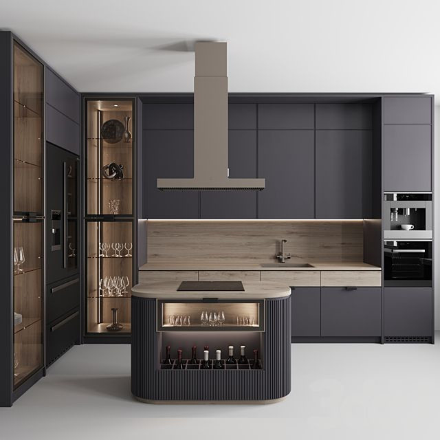Os armários de exposição de vidro de canto luxuosos da cozinha aprontam-se para montar a cozinha moderna dos armários da laca de Storge
