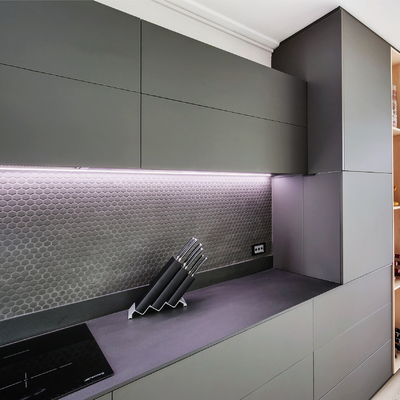 Armário de suspensão 2 Pac Matt Gray Finish Base Cabinet da madeira luxuosa da personalização